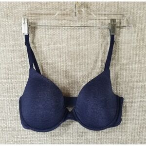 Victoria's Secret Uplift Semi Demi Lightly Padded Underwire Bra Women's 32D Navy